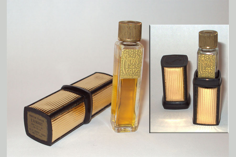 Miniature Aimant de Coty Flacon de sac dans un etui plastique hauteur 6 cm 