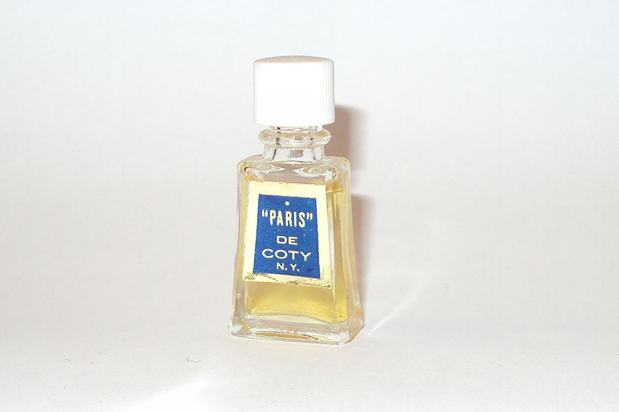 Miniature Paris de Coty Etiquette bleu  bouchon Strié Hauteur 4 cm 
