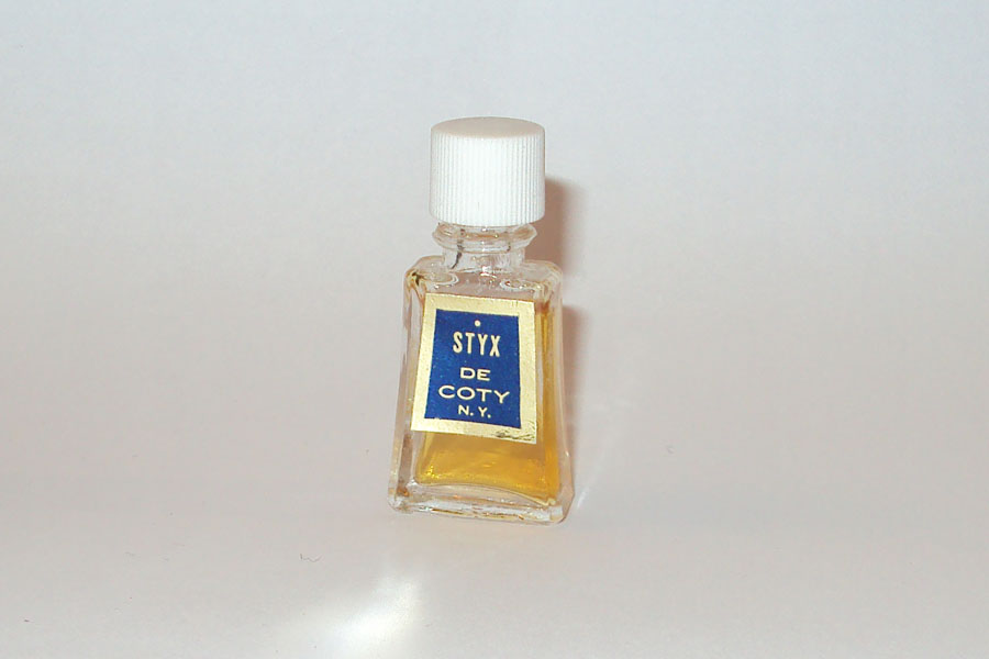 Miniature Styx de Coty Etiquette bleu bouchon Strié Hauteur 4 cm 