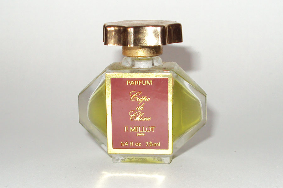 Miniature Crepe de chine de Millot Parfum 7.5 ml bouchon doré hauteur 4.8 cm 