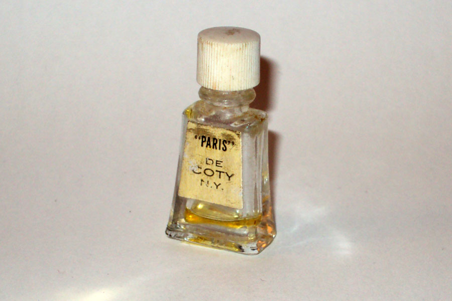 Miniature Paris de Coty Etiquette doré bouchon Strié Hauteur 4 cm 