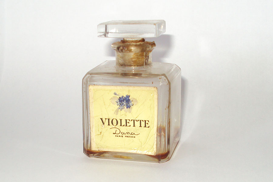 Flacon Violette de Dana Flacon carré bouchon emeri hauteur 5.5 cm 