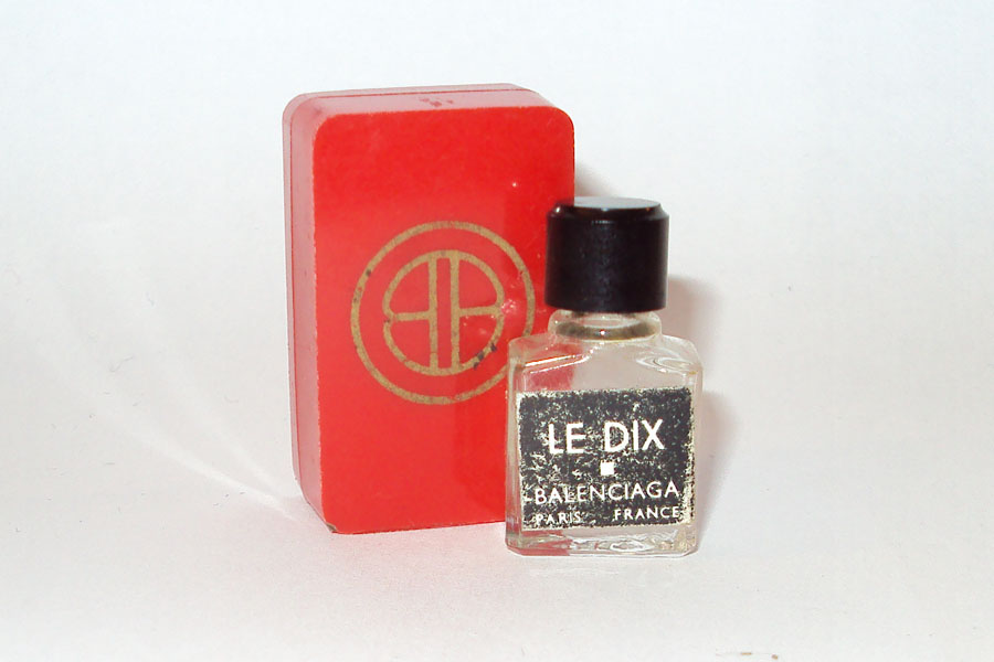 Miniature Le Dix de Balenciaga 1/28 fl oz boite plastique rouge Hauteur 3 cm 