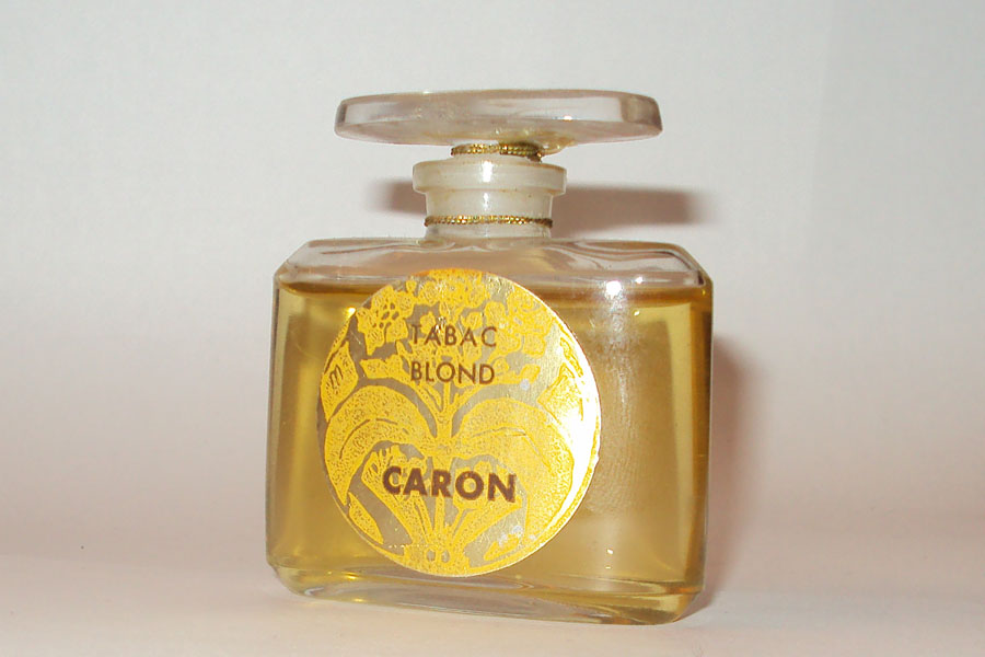 Flacon Tabac Blond de Caron Bouchon emeri Hauteur 6 cm  
