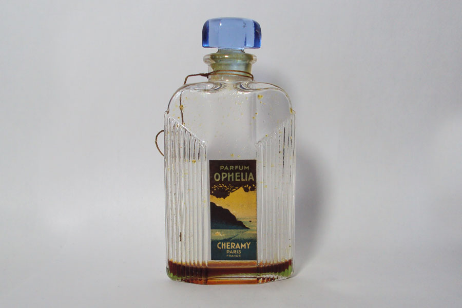 Flacon Ophelia de Cheramy Parfum Bouchon Verre emeri Hauteur 11 cm 