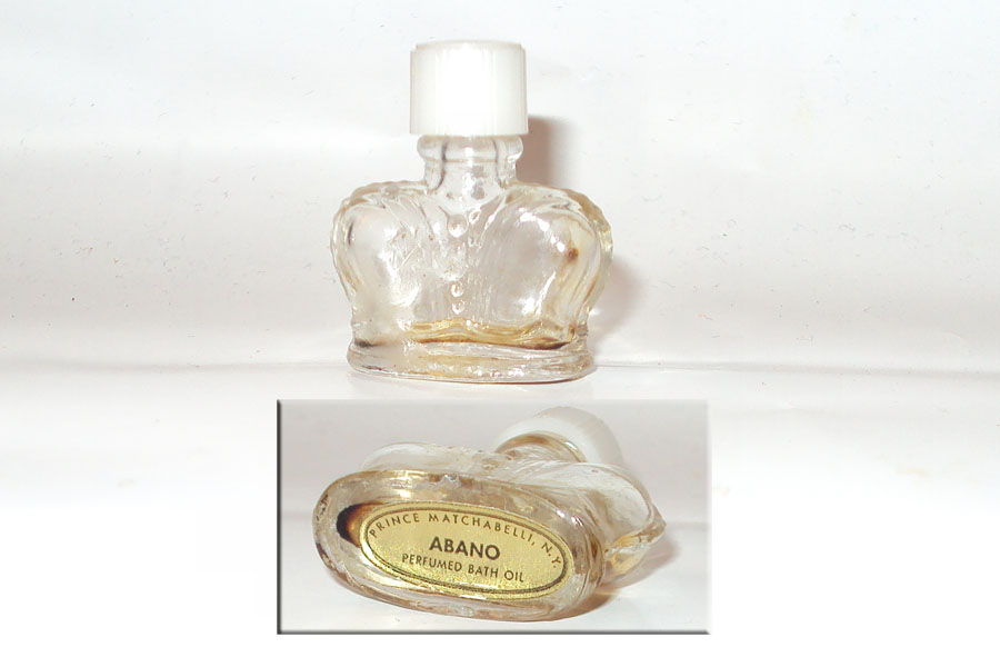 Miniature Abano de Matchabelli Perfumed Bath Oil bouchon plastique  hauteur 3.3 cm 