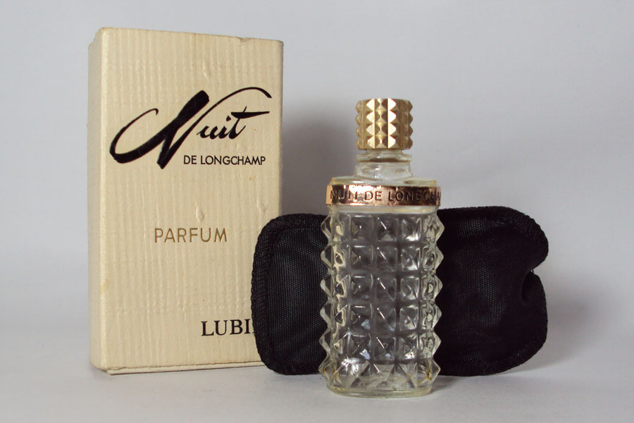 Miniature Nuit de Longchamp de Lubin Parfum flacon de sac bouchon laiton 1/5 once 