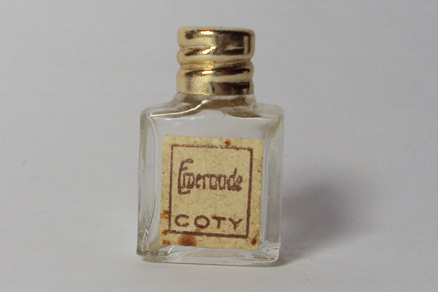 Miniature Emeraude de Coty Hauteur  2.7 cm bouchon métal 